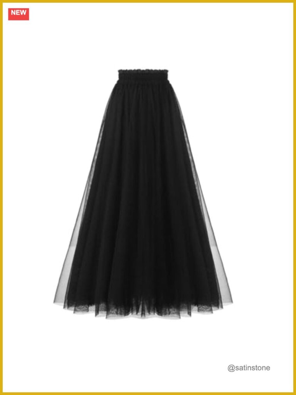 Women's Tulle A-Line Layered Tutu Skirt, High Waist, Midi Length, Polyester